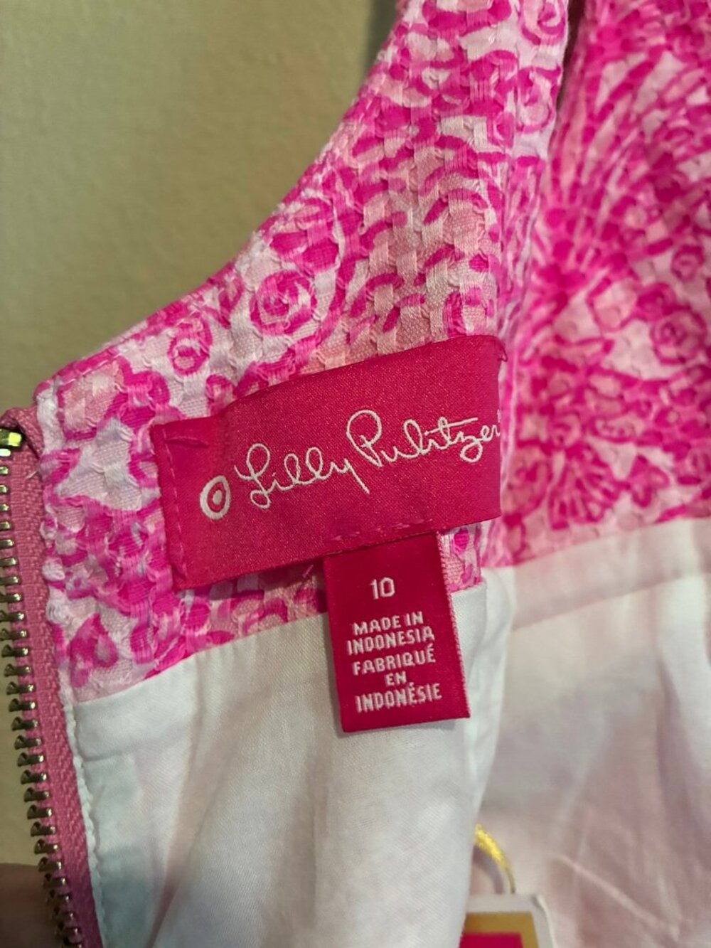 NWT Lilly Pulitzer Women's Pink and White Floral Sleeveless Dress Size 10 - Picture 6 of 10